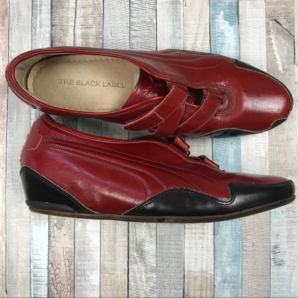 PUMA Black Label Italy Leather Red Shoes Black